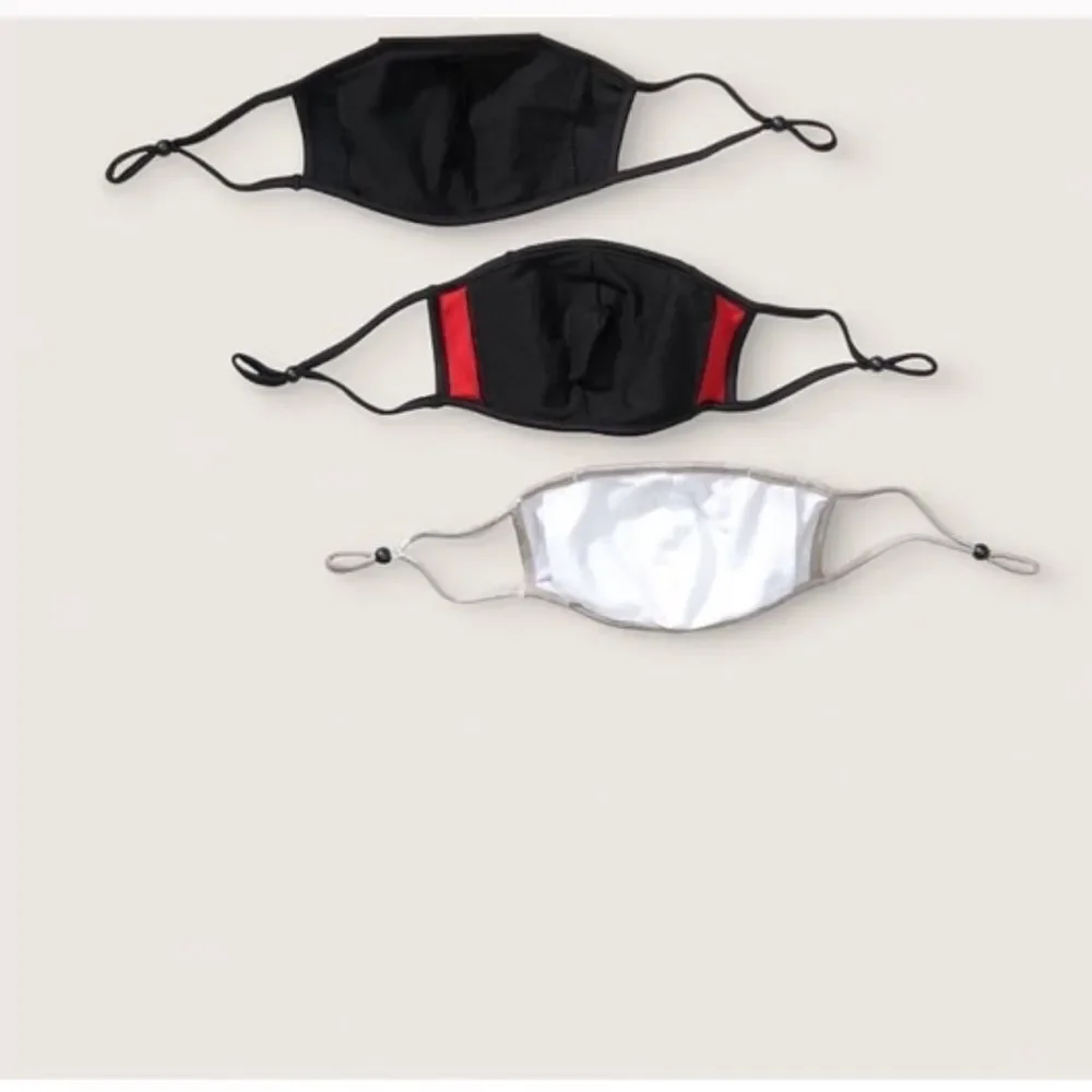 VICTORIA’S Secret Vs Pink Reusable Cloth Face Mask New 3 Pack Red Ran Ca…